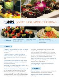 JOINT BASE MWR CATERING - Hawaii Navy MWR