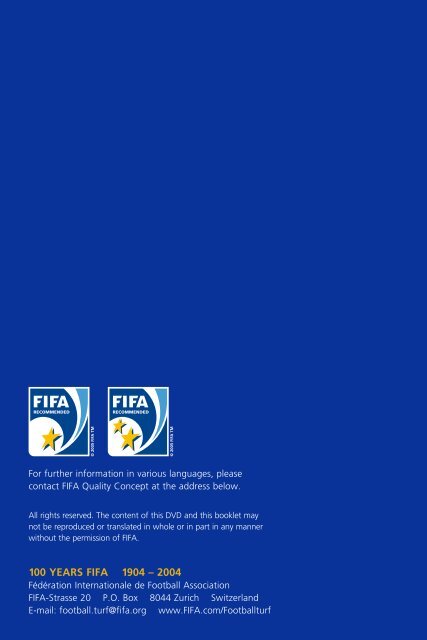 FIFA Quality Concept for Football Turf - MyFootballClub