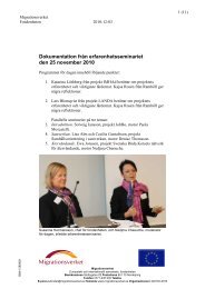 Dokumentation frÃ¥n erfarenhetsseminariet den 25 ... - Migrationsverket