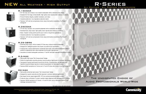 R-Series - Community Professional Loudspeakers