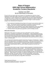 2009 High School Mathematics Academic Content Standards