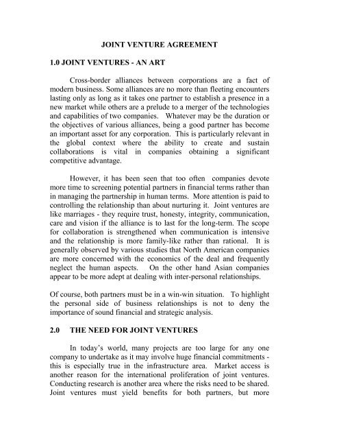 Fundamentals of joint venture agreement.pdf