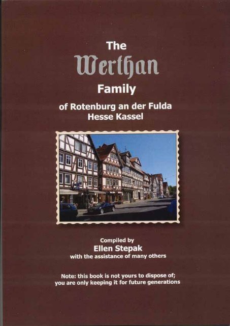Werthan Family Early Generations Hassia Judaica