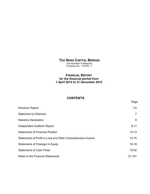 LEEKEE INDUSTRIES (M) SDN - teo seng capital berhad