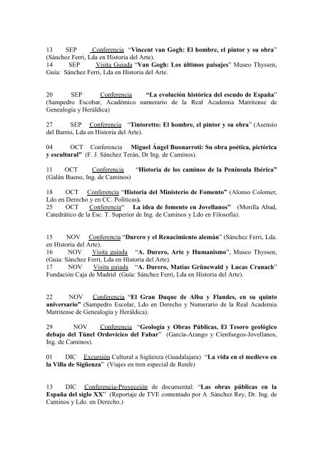 Resumen de actividades 2007 - Ministerio de Fomento