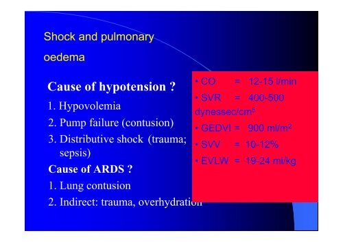 Keep EVLW in mind - PULSION Medical Systems SE