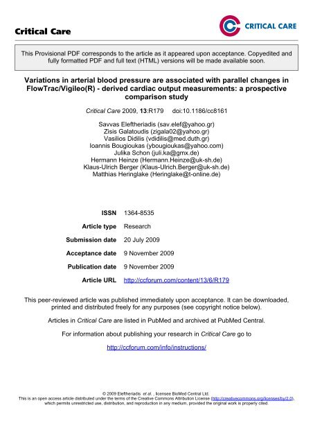 Critical Care - PULSION Medical Systems SE