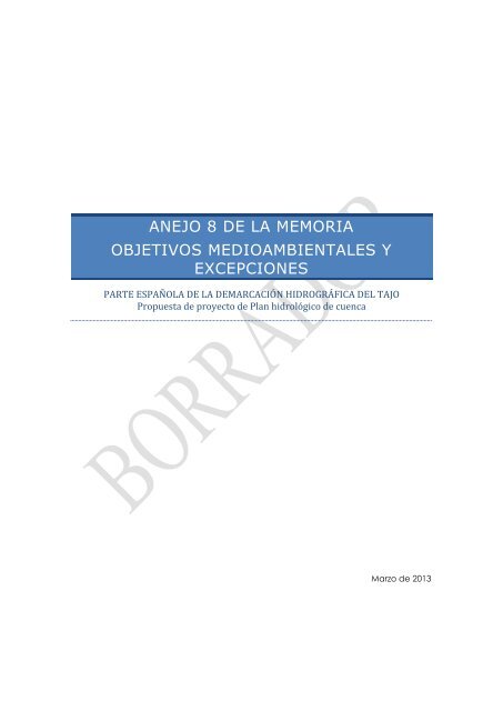Anejo 8 - Objetivos medioambientales y exenciones