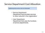 Service Department Cost Allocation - Anna Lee