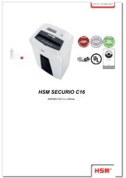 HSM Securio C16 Commercial Cross Cut Shredder - Pitney Bowes