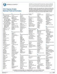 Express Scripts Generics Preferred drug list