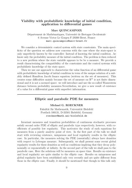 Abstracts - Facultatea de Matematică