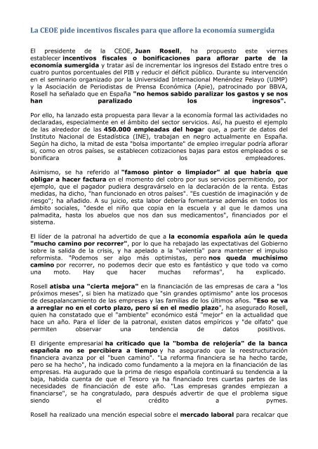 DOSSIER DE PRENSA DIARIA 24 de junio de 2013 - ISOTools