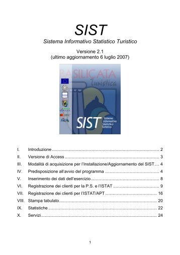 SIST Sistema Informativo Statistico Turistico - APT Basilicata