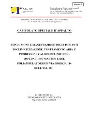 CAPITOLATO SPECIALE D'APPALTO - ASL TO 1