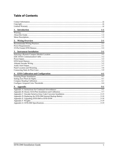 EFIS-D60 Installation Guide - Dynon Avionics