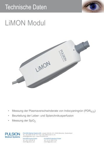 LiMON-Modul Datenblatt - PULSION Medical Systems SE