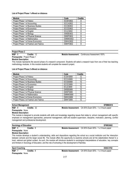 UNIVERSITY OF NAMIBIA CENTRE FOR EXTERNAL STUDIES ...