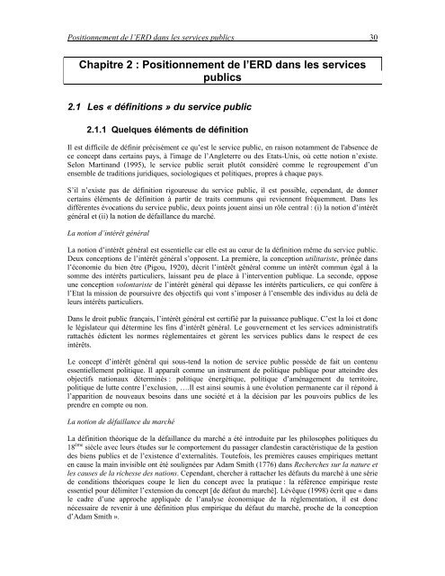 Les modes organisationnels des services publics en milieu rural ...