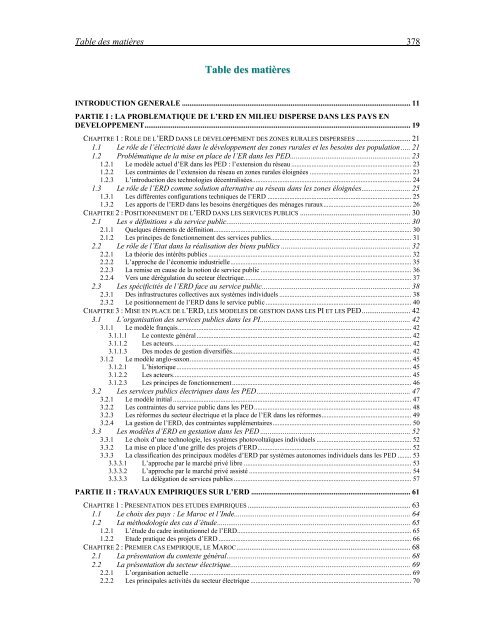 Les modes organisationnels des services publics en milieu rural ...