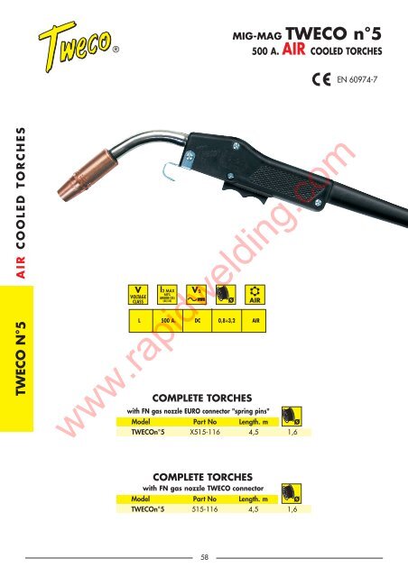 complete torches - Rapid Welding and Industrial Supplies Ltd