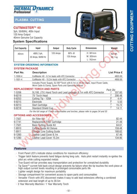 complete torches - Rapid Welding and Industrial Supplies Ltd