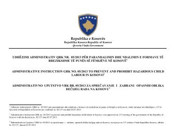 udhÃ«zimi administrativ qrk nr. 05/2013 - Republika e KosovÃ«s - Zyra ...