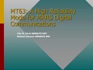 MT63: A High Reliability Mode for MARS Digital Communications