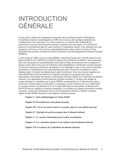 PRADD Rapport d'Etude MARP dans les Zones - Land Tenure and ...