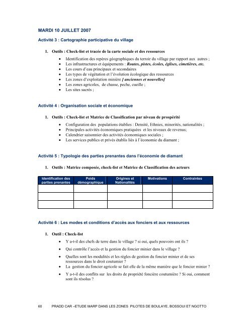 PRADD Rapport d'Etude MARP dans les Zones - Land Tenure and ...