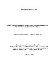 proposal to include a developmental trauma disorder diagnosis for ...