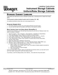 Cabinet Numbers 301-400 - Wenger Corporation
