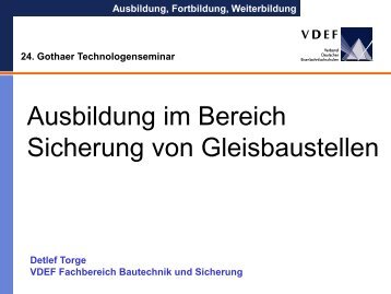 Ausbildung, Fortbildung, Weiterbildung Der VDEF - Iafw-gotha.de