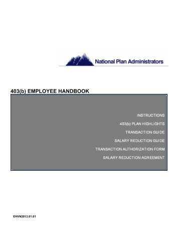 403(b) Employee Handbook.pdf - National Plan Administrators