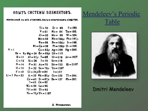 The Periodic Table