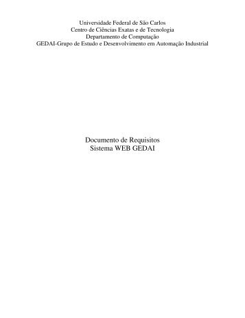 Documento de Requisitos Sistema WEB GEDAI - Departamento de ...