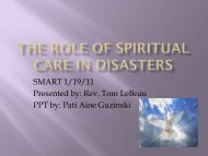 The Role of Spiritual Care in Disasters Presentation