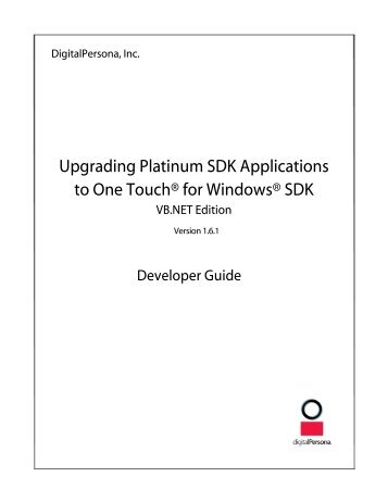 VB.NET Platinum SDK to One Touch for Windows SDK 1.6.1 ...