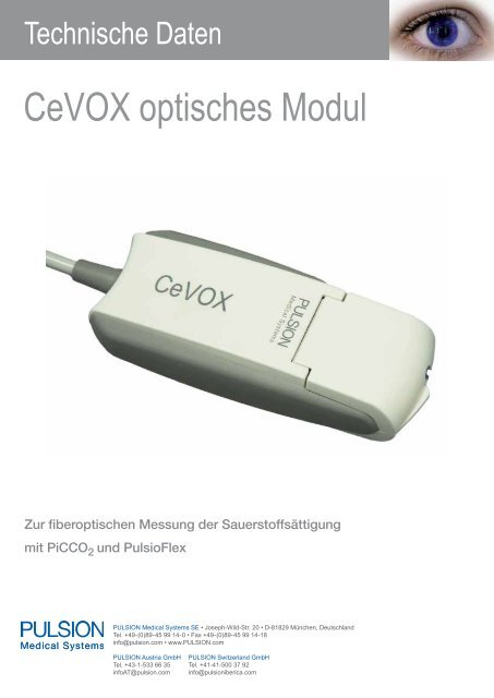 CeVOX Modul Technische Daten - PULSION Medical Systems SE