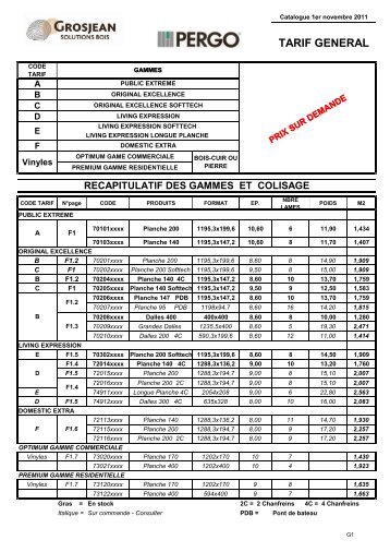 G1 Sols Stratifiés PERGO.pdf - Tarifs Grosjean Bois