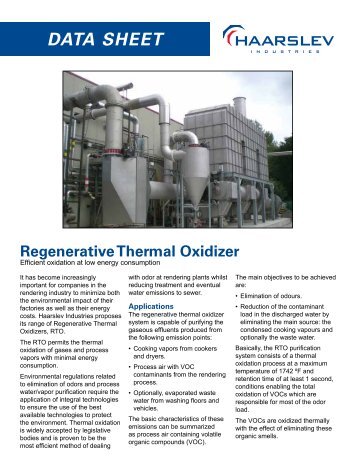 DATA SHEET Regenerative Thermal Oxidizer - Haarslev