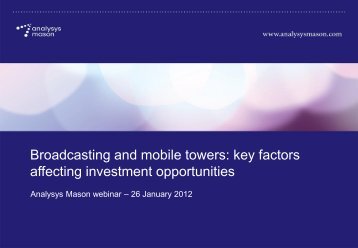 Broadcasting And Mobile Towers - Analysys Mason