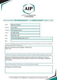 packaging technologist or consultant directory - Australian Institute ...