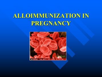 ALLOIMMUNIZATION IN PREGNANCY