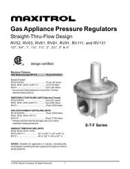 Gas Appliance Pressure Regulators - Maxitrol