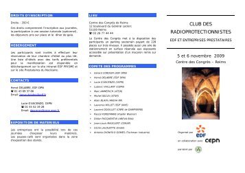 programme - EDF - Espace Prestataires du NuclÃ©aire