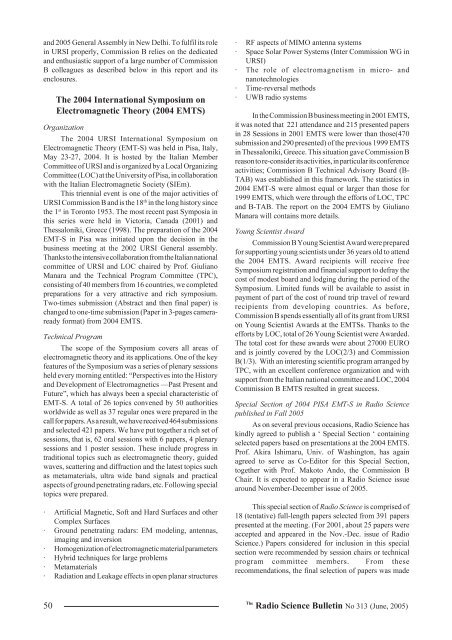 Radio Science Bulletin 313 - June 2005 - URSI