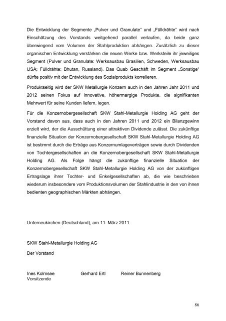 SKW Stahl-Metallurgie Holding AG Unterneukirchen (Deutschland ...