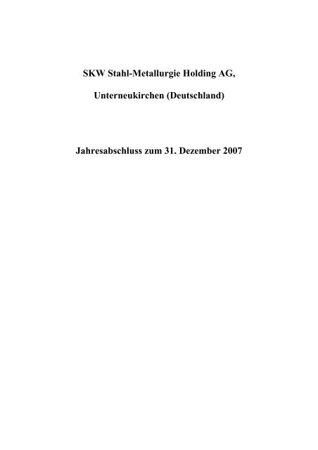 SKW Stahl-Metallurgie Holding AG - Einzelabschluss nach HGB ...