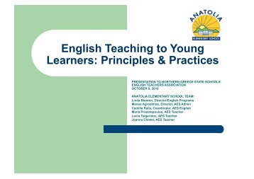 English Teaching to Young Learners: Principles & Practices